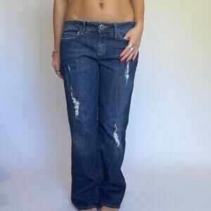Premonition Dark Wash Distressed Denim Jeans